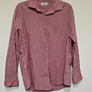 Southern Pines Red Gingham button Up Long Sleeve Short Size XXL Red White